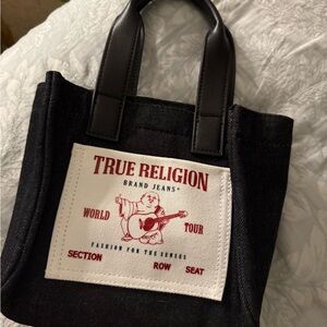 True Religion Black Tote with Logo Patch